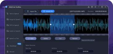 VoxBox поддерживает редактирование аудиофайлов
