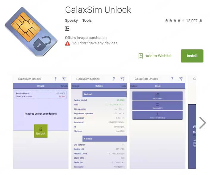 Galaxsim Unlock - App för att frigöra din mobiltelefon SIM