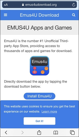 Öppna emus4u-appen och sök efter delta
