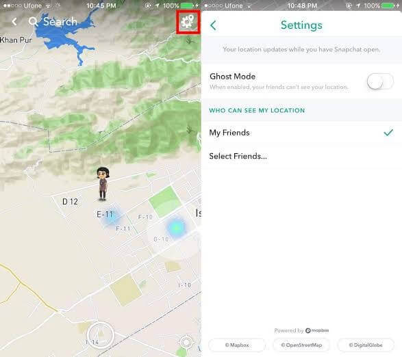 hitta kartan på Snapchat