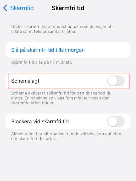 Välj en inaktiveringstid