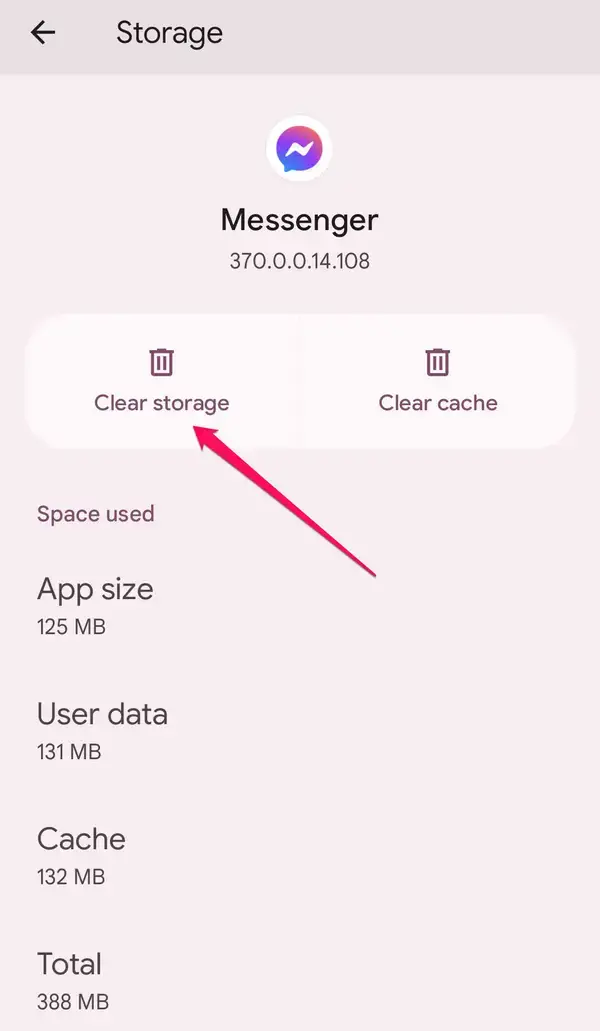 Rensa cache Messenger