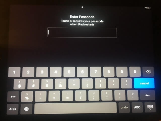 ange iPad-lösenordet