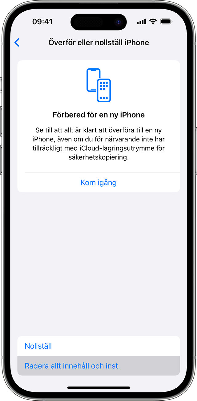 Återställ iPhone till fabriksinställningarna