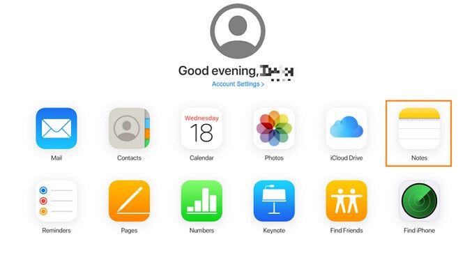 Återställ raderade iPhone-anteckningar från icloud-webben