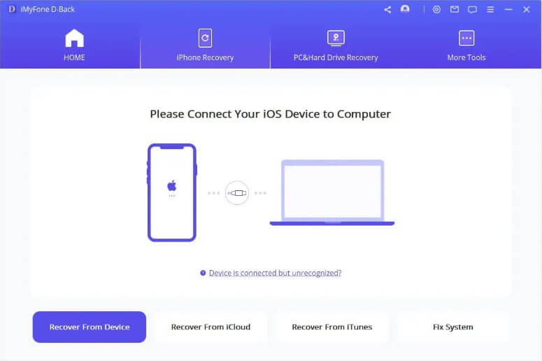 Återställ läge iPhone Backup från iOS-enhet