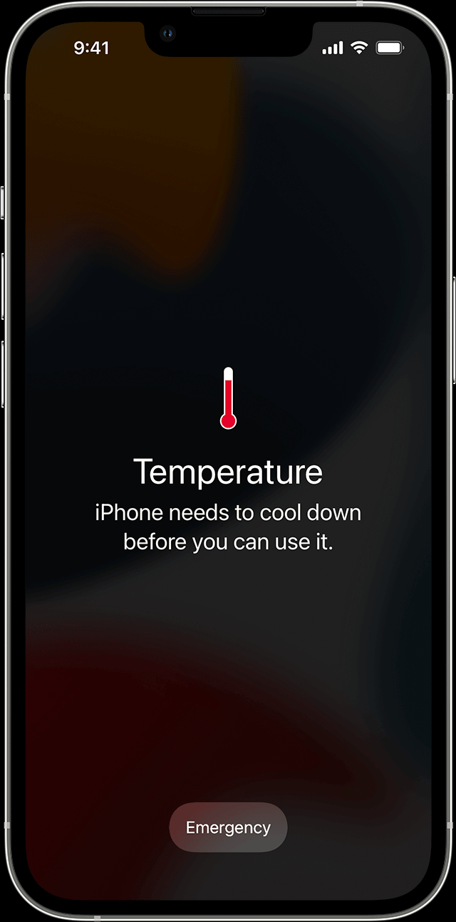 avertissement  de surchauffe de l'iPhone