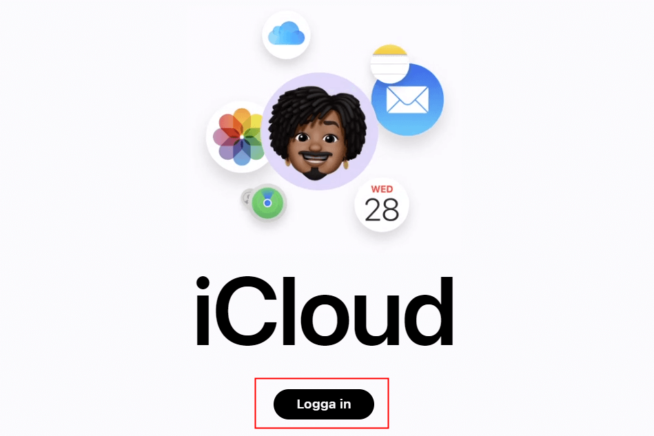 Logga in på iCloud