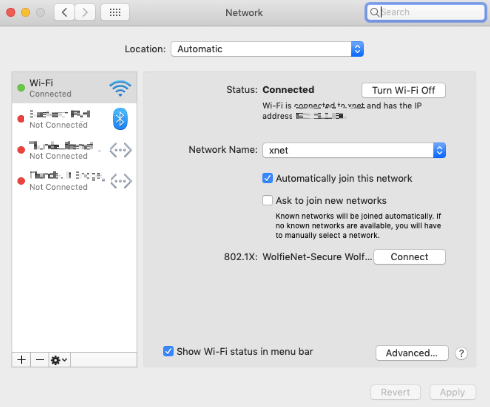 Inställningar för Mac-nätverk