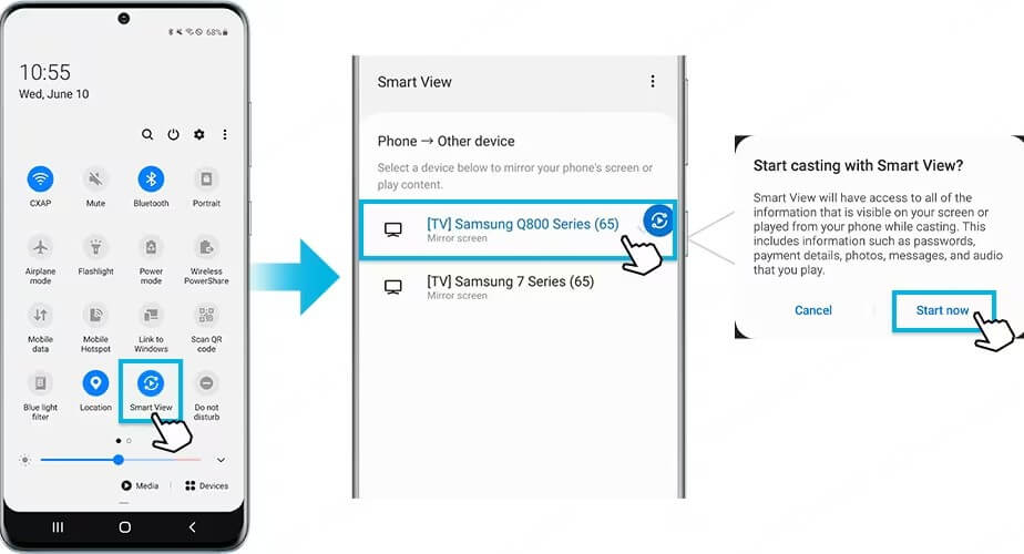 iPhone ansluter till Samsung TV via SmartThings
