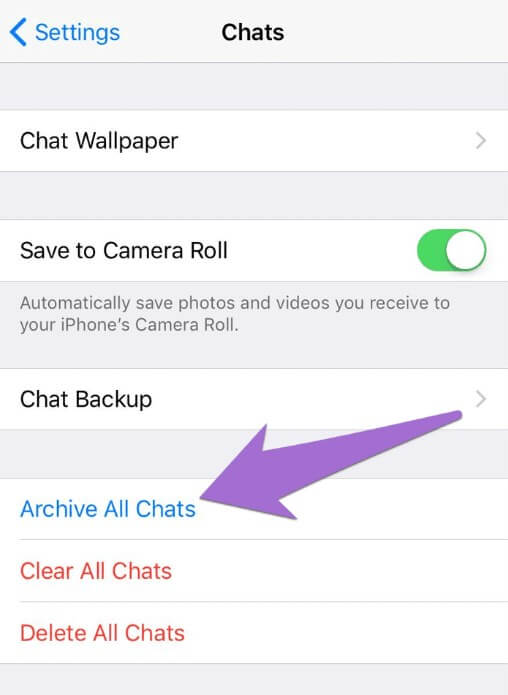 Arkivera alla chattar på WhatsApp iPhone