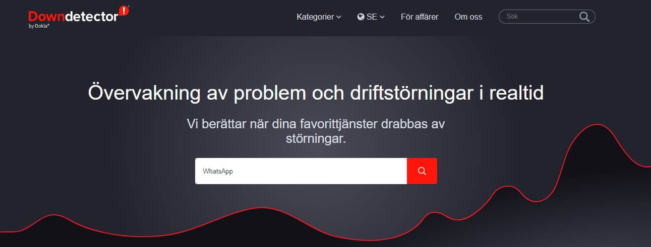 Fråga WhatsApp på Downdetector