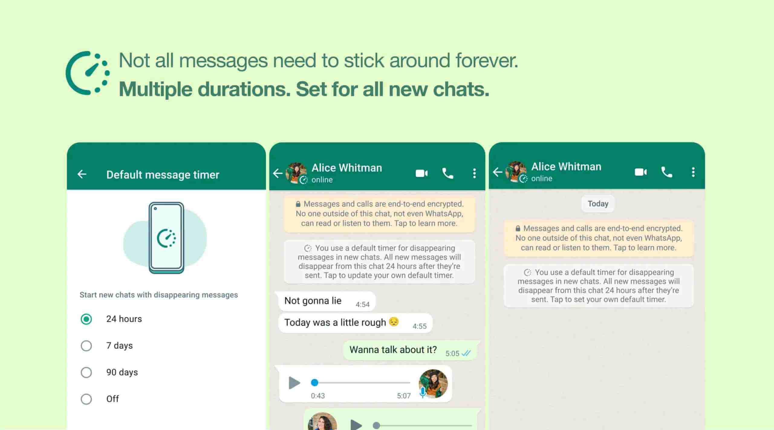 Hur man aktiverar/inaktiverar tillfälliga meddelanden på WhatsApp