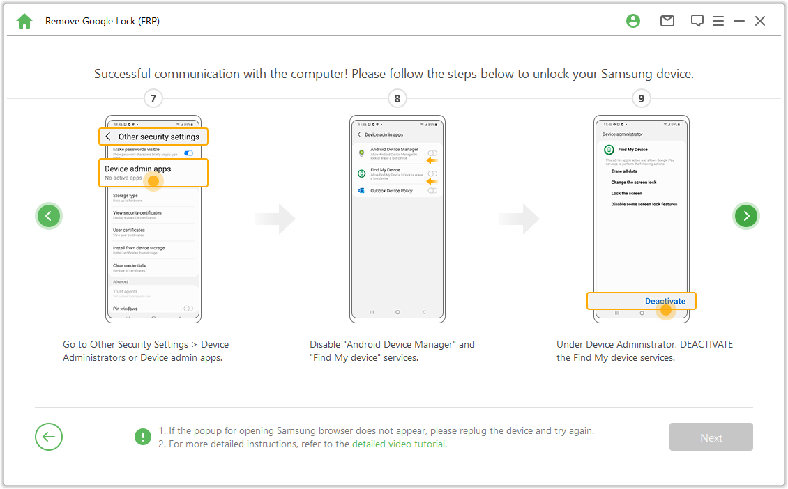 deavtivate the Find My device services