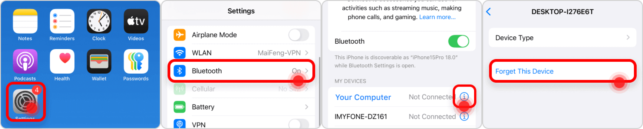 ta bort Bluetooth från din telefon