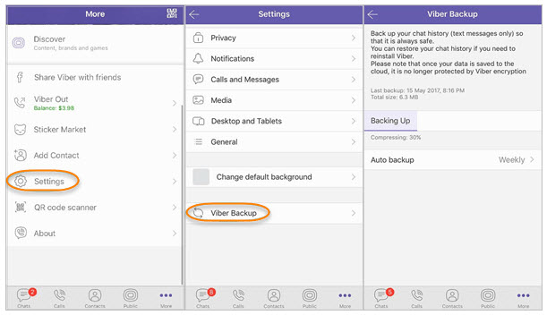 zálohujte správy Viber