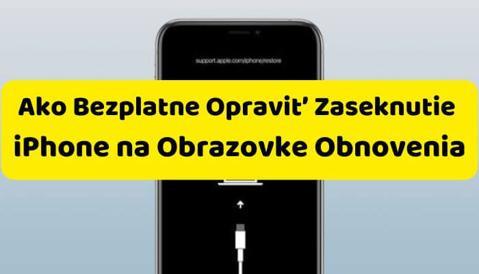 iPhone prilepený na obrazovke obnovenia