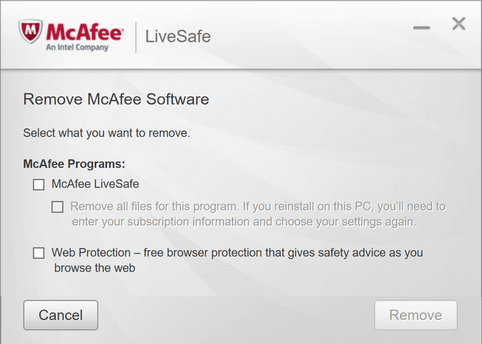 remove antivirus software