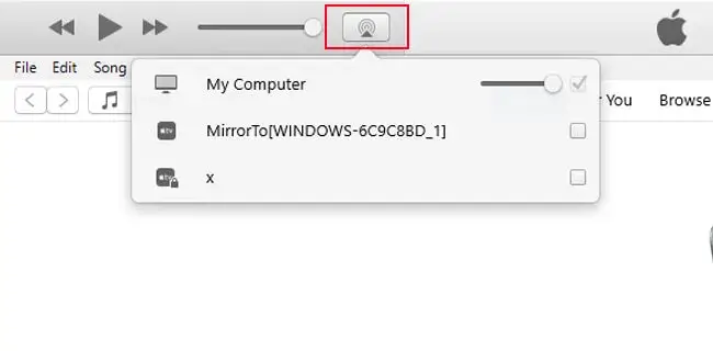 kliknite na itunes airplay
