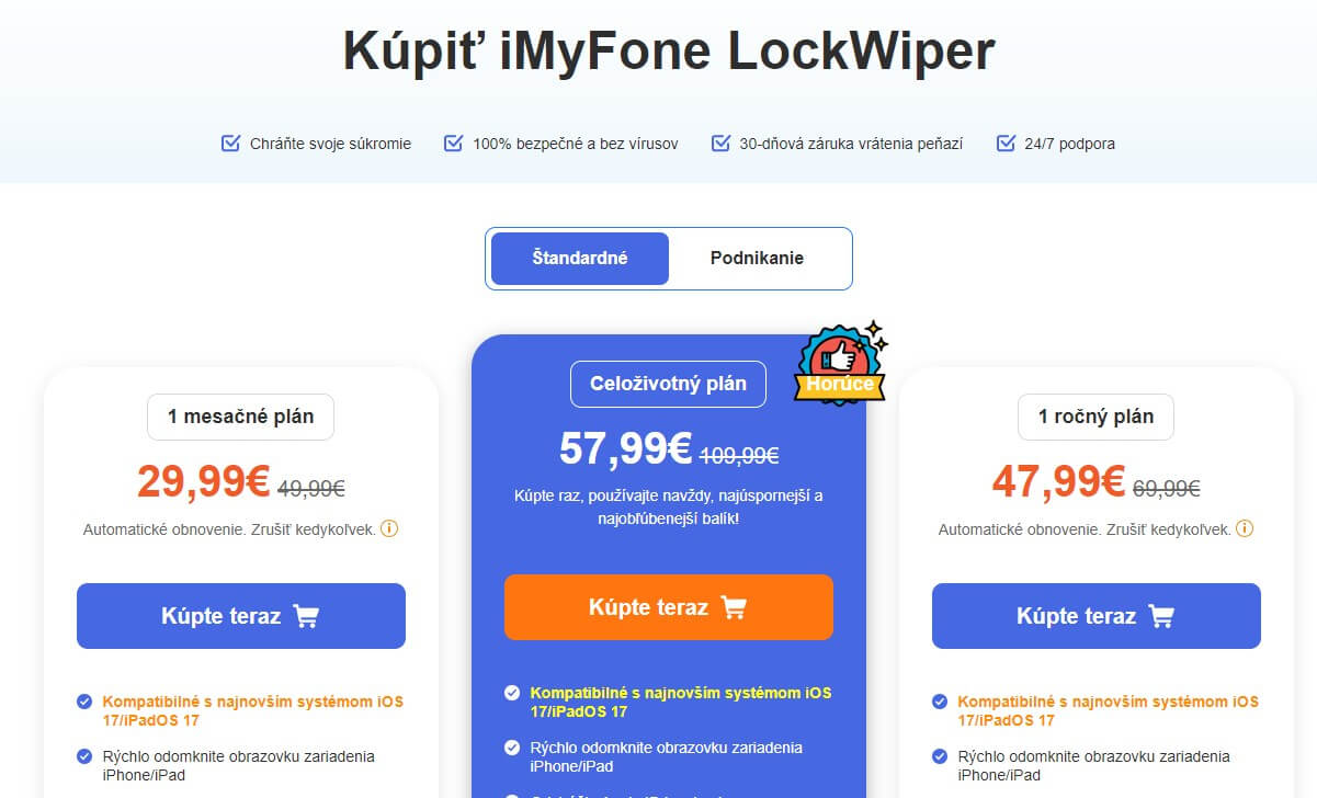 nákup zariadenia iMyFone LockWiper