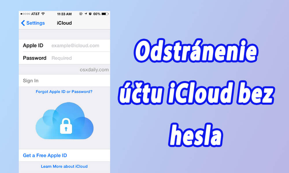 odstránenie účtu iCloud bez hesla