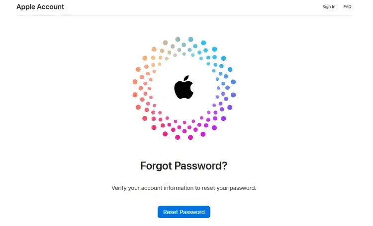 resetujte heslo Apple ID na webovej stránke iforgot
