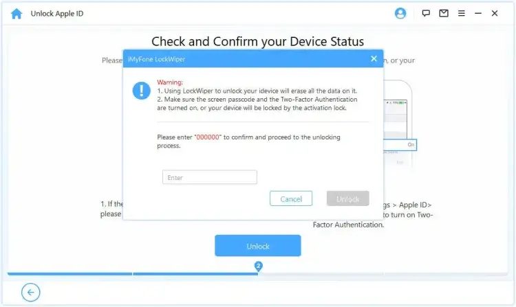 potvrďte odomknutie Apple ID