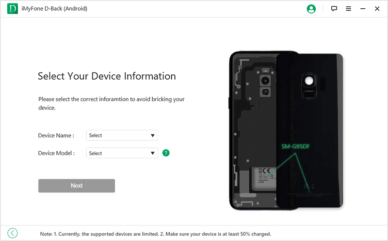imyfone dback connect the device