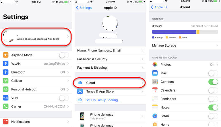 izklopi sinhronizacijo icloud