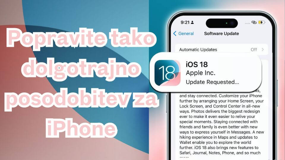 Popravilo iPhona, ki traja večno, da posodobi iOS 17/18 [Video nasvet]