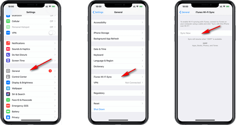 sinhronizirajte iphone brezžično
