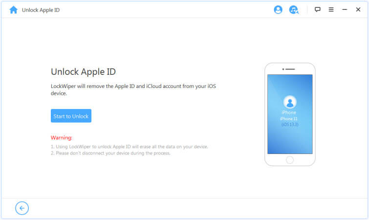 kliknite start, da odklenete Apple ID