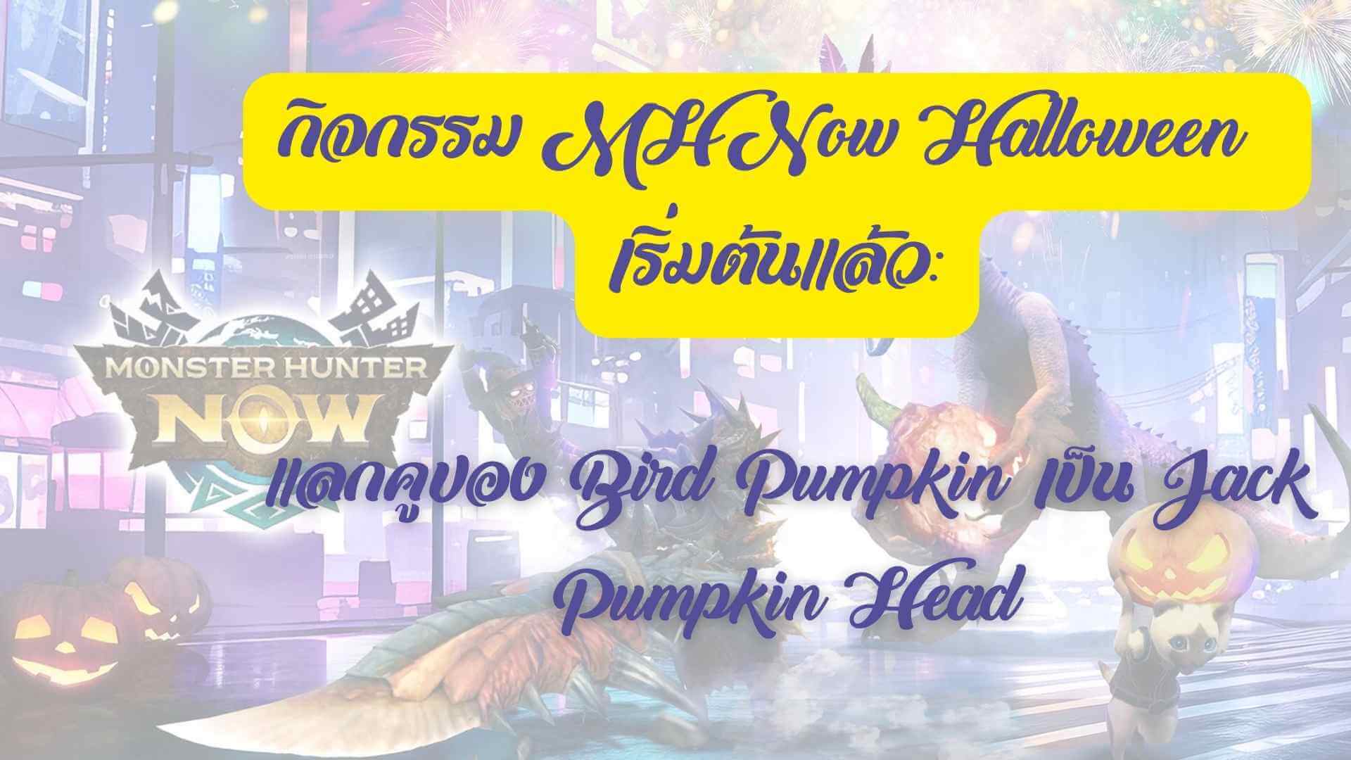 กิจกรรม MH Now Halloween เริ่มต้นแล้ว: แลกคูปอง Bird Pumpkin เป็น Jack Pumpkin Head