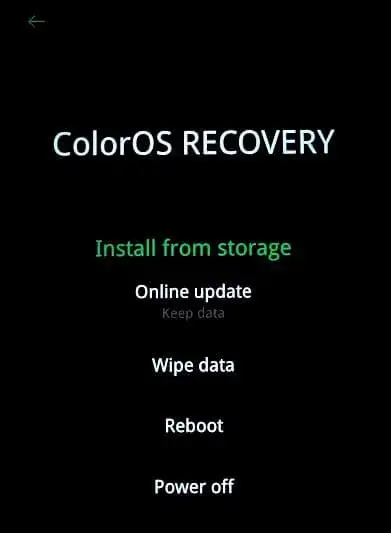 เข้าสู่โหมด Recovery เพื่อลบล็อกหน้าจอ OPPO