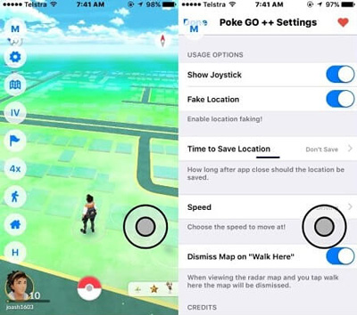 Pokemon Go เดินโดยอัตโนมัติ iOS