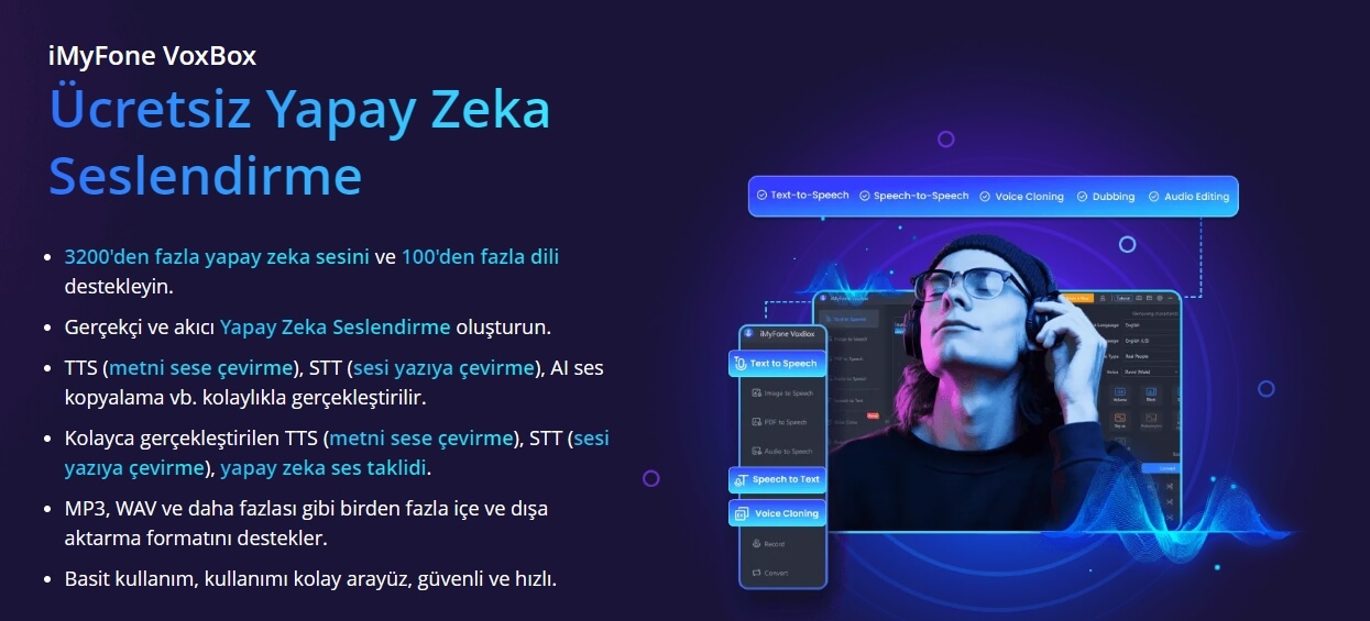 voxbox metni sese çevirme programı