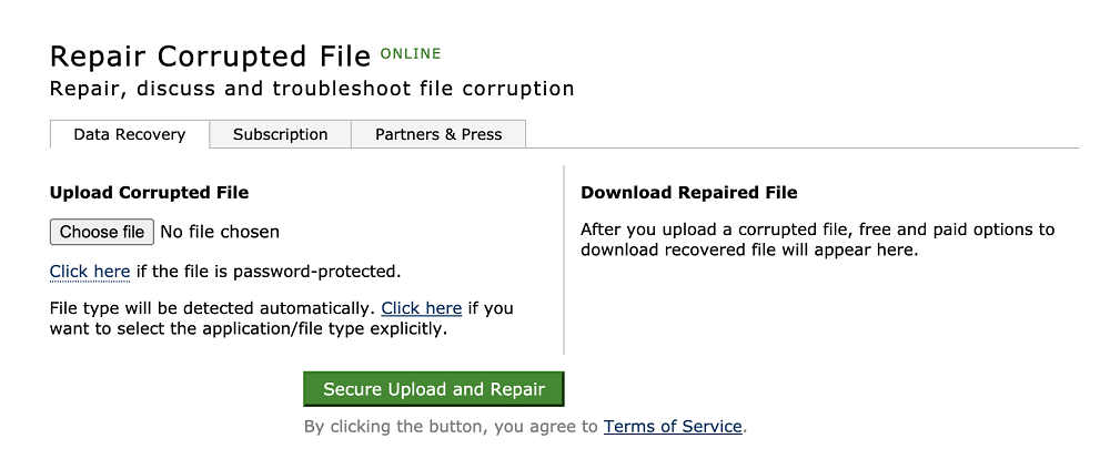 Repair Corrupted File Online