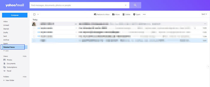 如何恢復Yahoo已刪除的電子郵件