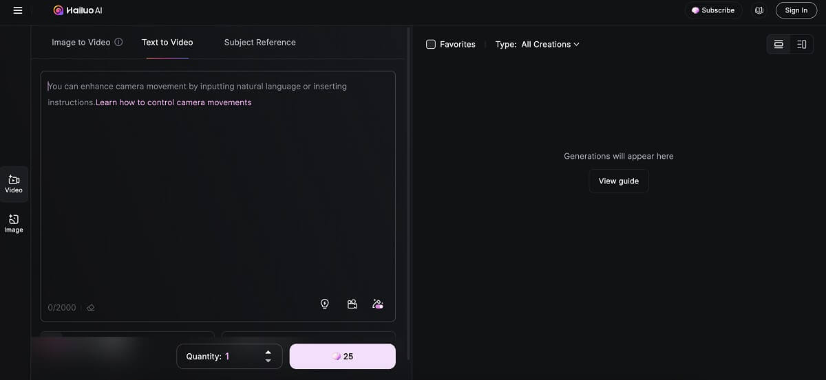 輸入 AI 生成真人影片文字