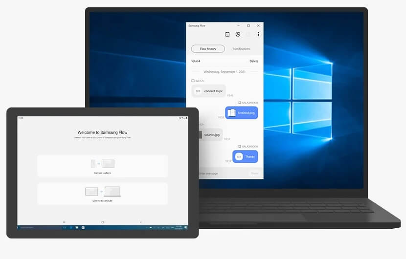 透過 Samsung Flow 連接手機與三星平板