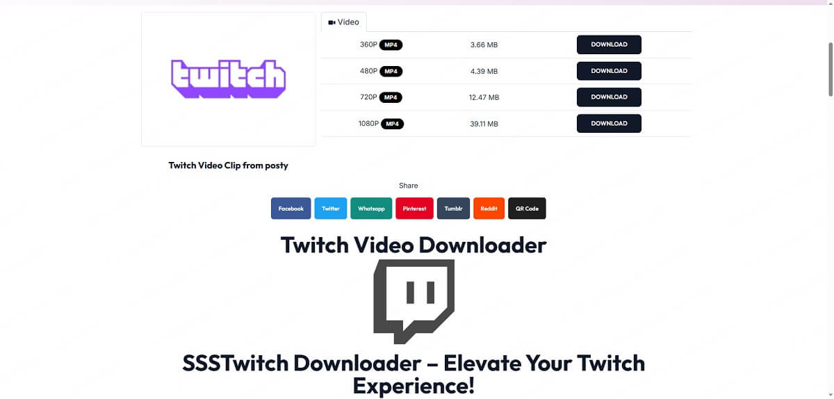 Twitch 影片下載線上