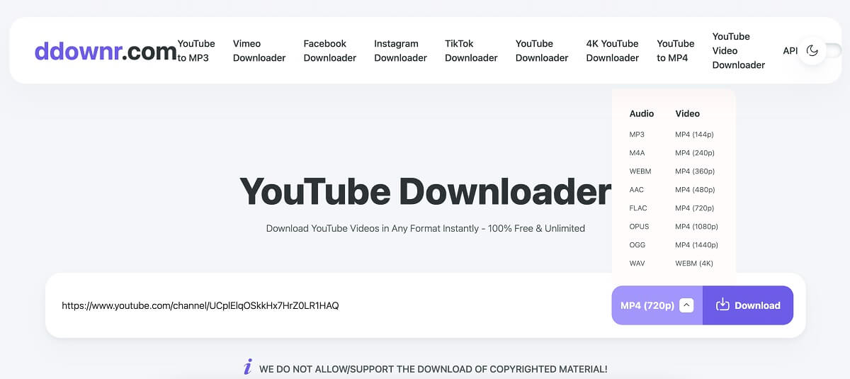 粘貼 YouTube 下載歌曲連結