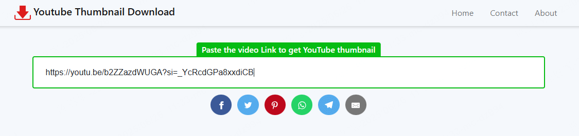 粘貼 YouTube 影片封面下載連結