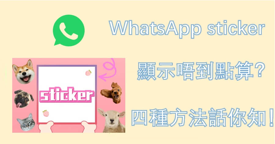 WhatsApp sticker 顯示唔到點算？四種方法話你知！