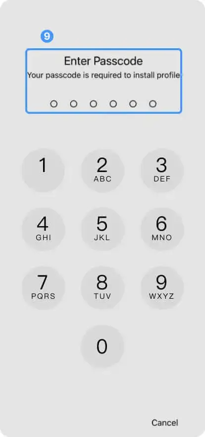 輸入螢幕鎖定密碼