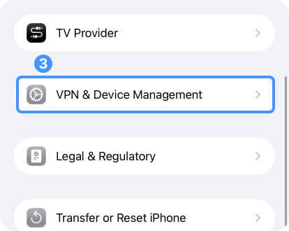 點選 VPN 與裝置管理