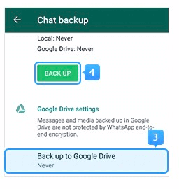 關閉Google Drive備份