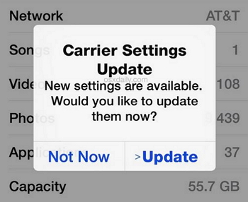 carrier setting update