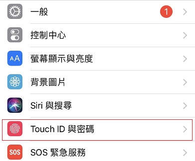 iPhone Touch ID 與密碼