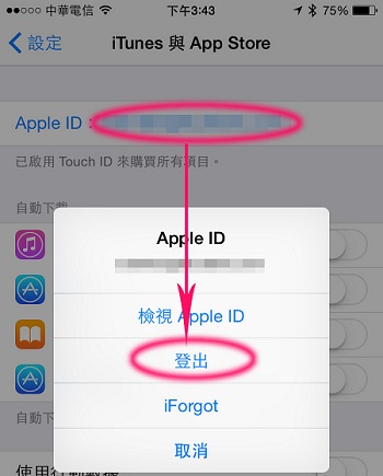 從App Store中刪除Apple ID